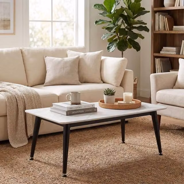 FWStyle Monaco White Sintered Stone Coffee Table W/D/H: 100 x 60 x 40 cm – 1