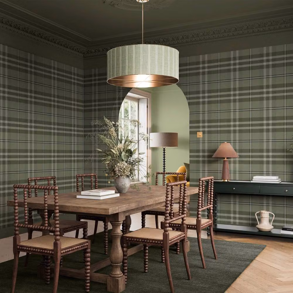 Superfresco Easy Eildon Weave Forest Green Checked Abstract Wallpaper, Width: 52 cm, Length: 1000 cm – 2