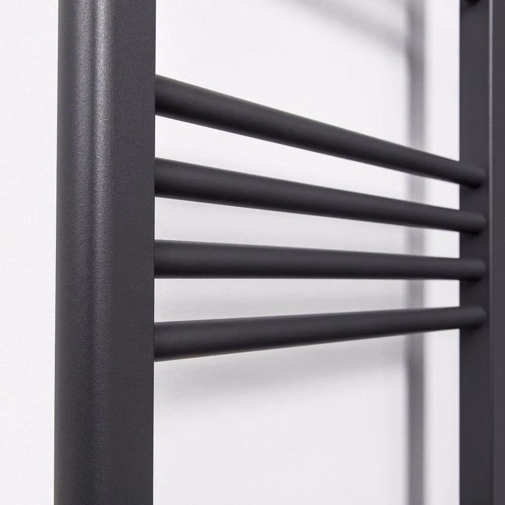 NESTLUNE Anthracite Flat Straight Heated Towel Rail in Grey, W: 180 cm, H: 180 cm – 3