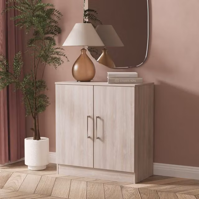 Ready Assembled 2 U Gloucester 2 Door Cabinet in Light Grey – 1