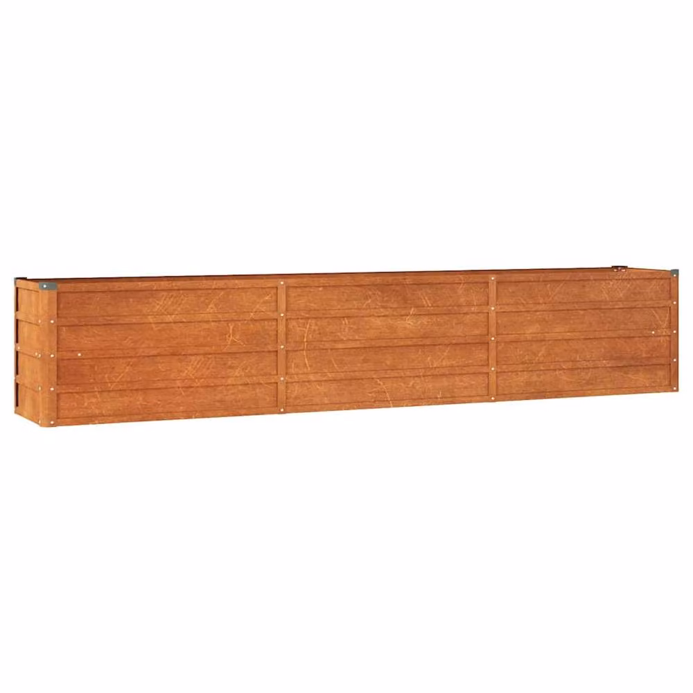 Berkfield Home Garden Raised Bed in Brown Corten Steel, W/D/H: 240 x 40 x 45 cm – 2