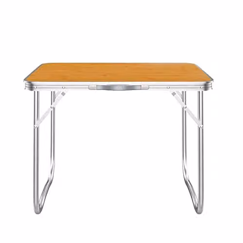 Pelle & Sol Utility Folding Table with Aluminium Frame, Brown, H 70.1 cm x W 70.1 cm x D 50 cm – 1
