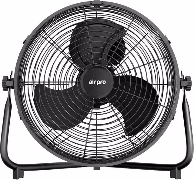 Air Pro 14 inch Floor Fan in Black with Aluminium Construction