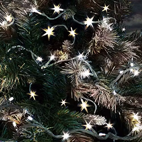 The Christmas Workshop 300 LED Warm White Christmas Tree Lights, 29.9 Metres, Battery Operated, Indoor or Outdoor Decorations – 1