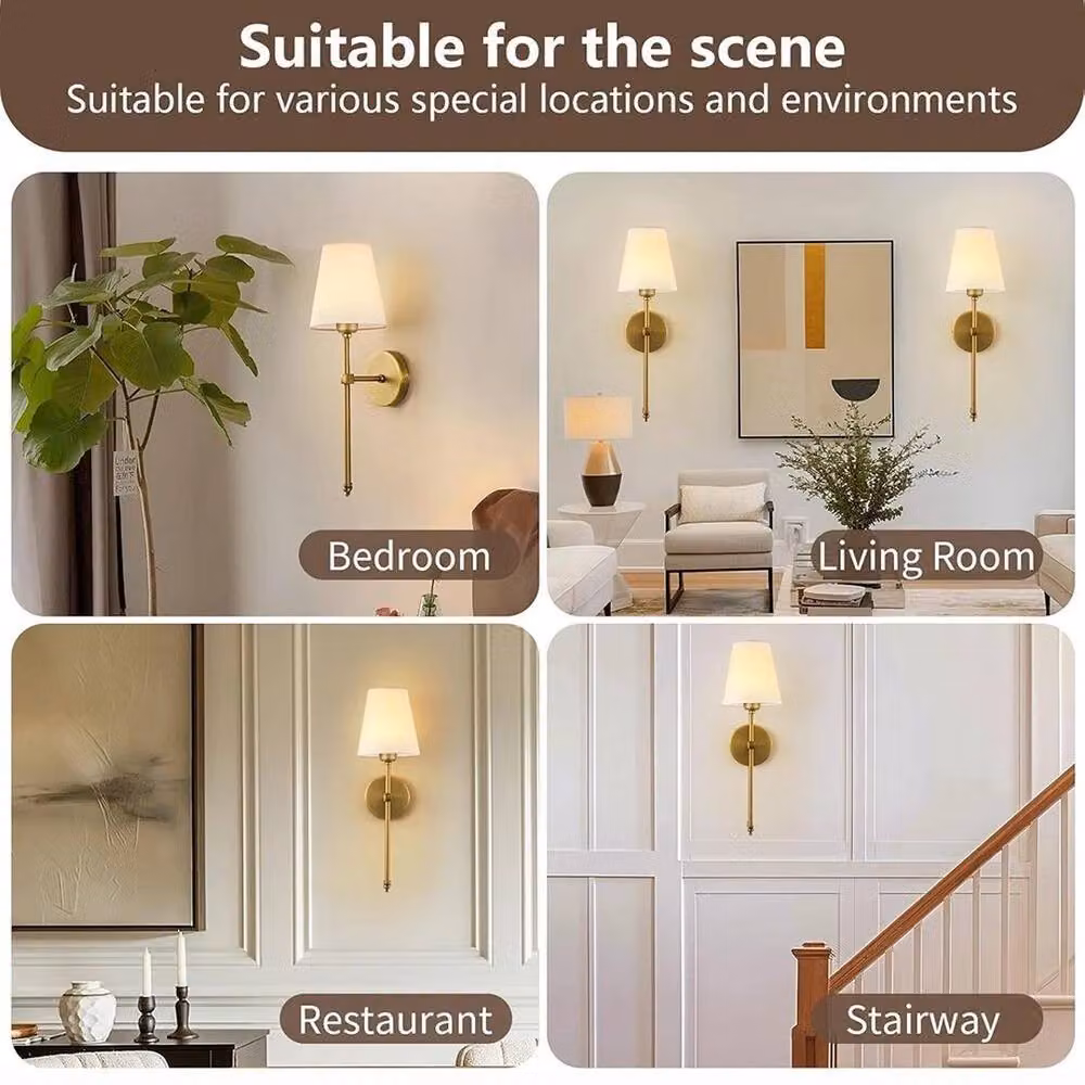EONLION Pack of 2 Rechargeable Easy Fit Wall Lights in White with Remote Control and Dimmable RGBW Function – 3