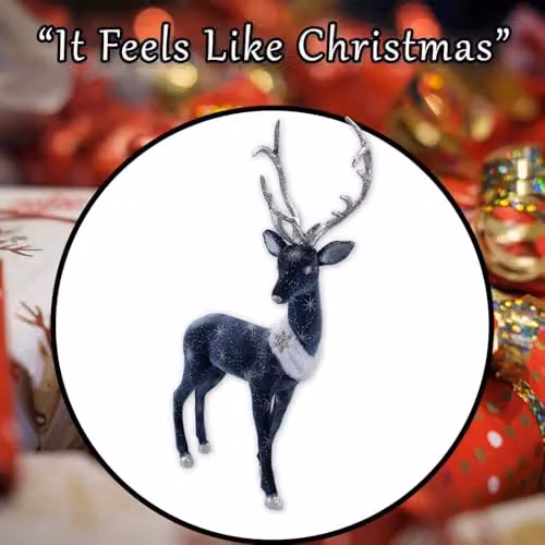 VFM e-Store Blue Christmas Deer Decoration, H 58 cm x W 28 cm – 6