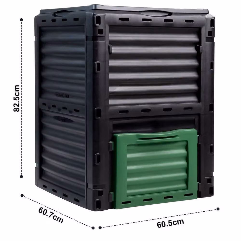 EONLION 300L Garden Composter Bin with Flip Lid in Black – 2