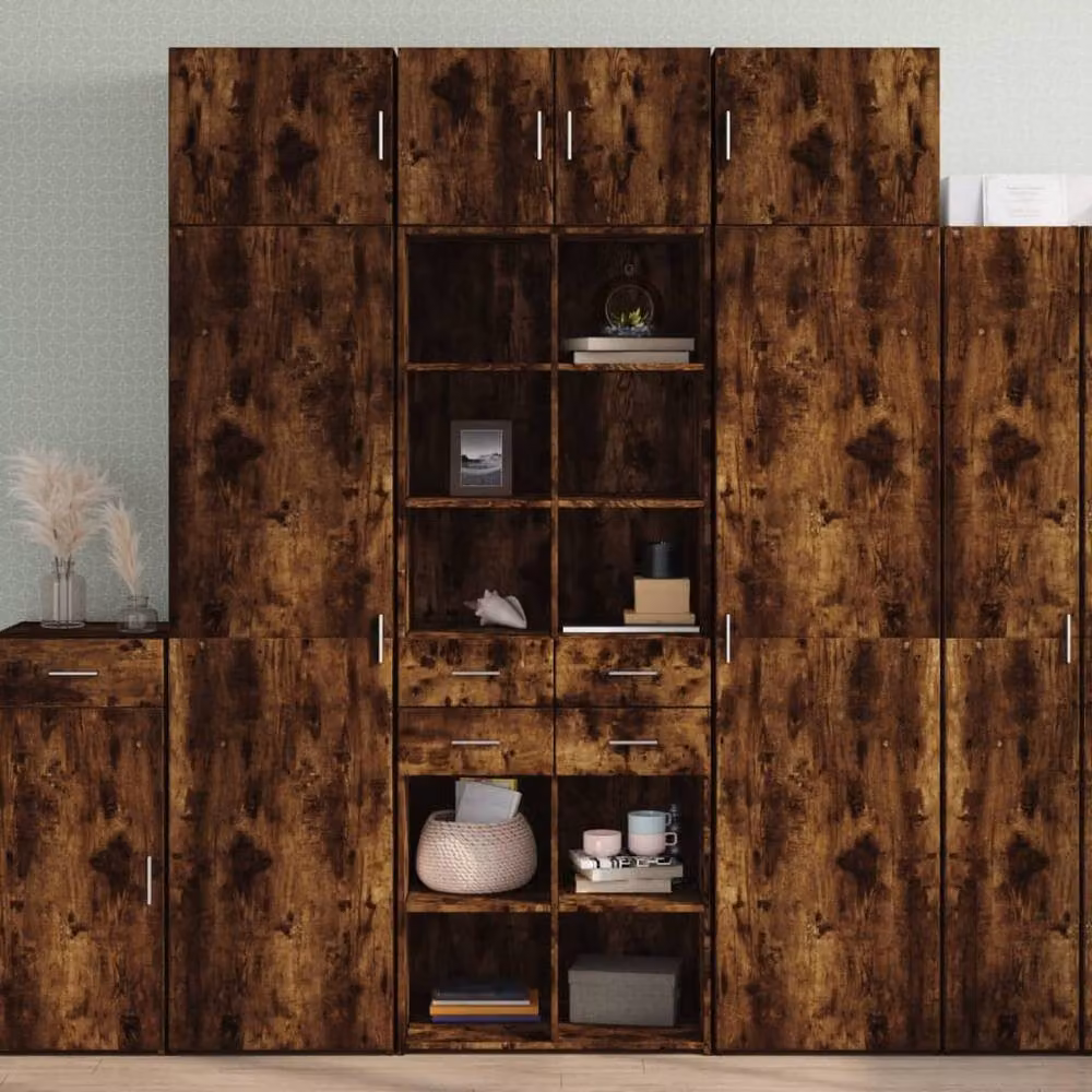 Berkfield Home Smoked Oak Highboard in Brown, W/D/H: 70 x 42.5 x 185 cm – 2