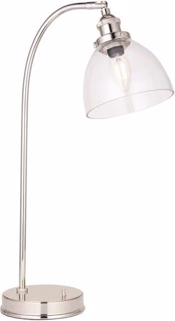 Loops Silver Table Lamp with Transparent Glass Dome Shade – 1