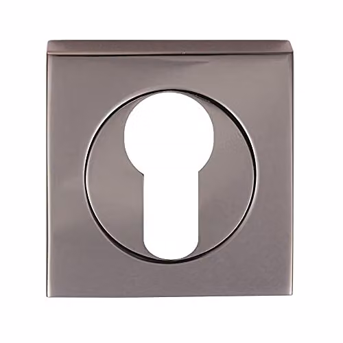 Loops Square Euro Profile Escutcheon in Black Nickel, 52 x 52 mm, Concealed Fix – 2