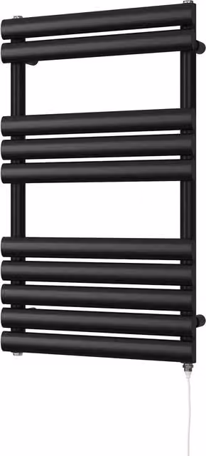 Omeara Black Electric Towel Rail Standard, Width: 82.5 cm