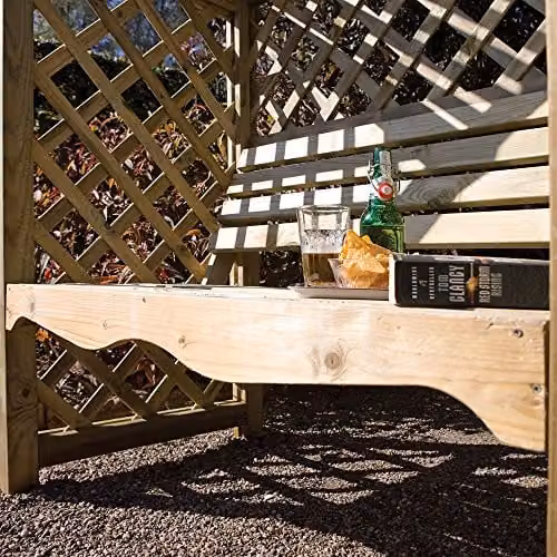Rowlinsons Victoria Garden Arbour in Brown, W: 134 cm, D: 80 cm, H: 199 cm – 4