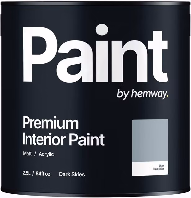 Hemway Matt Acrylic Interior Dispersion Paint in Dark Skies Blue, 2.5 l