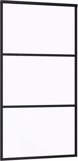 Berkfield Home Modern Sliding Door with Hardware Set, Black ESG Glass and Aluminium, W: 102 cm, H: 205 cm