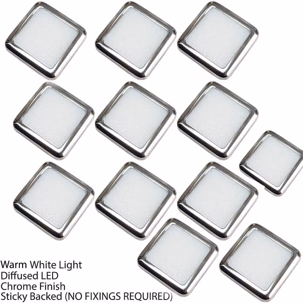 Loops Square LED Plinth Light Kit in Stainless Steel with Warm White Light – 2