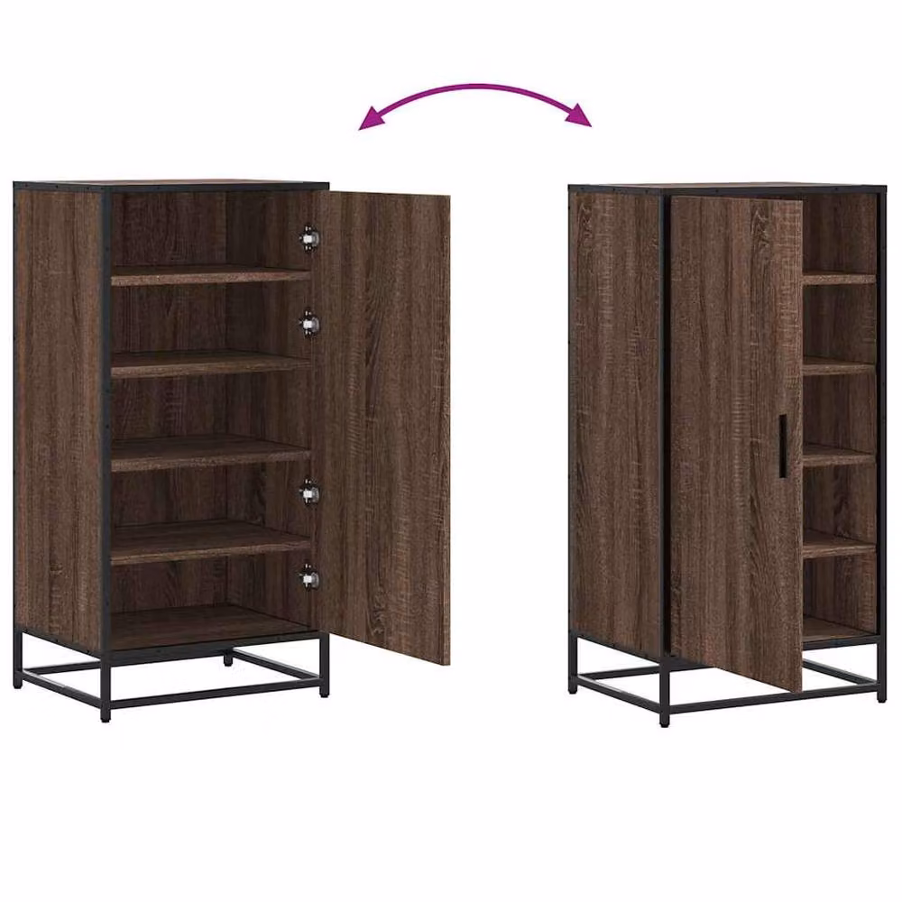 Berkfield Home Brown Oak Shoe Rack, W/D/H: 48 x 38 x 97.5 cm – 4