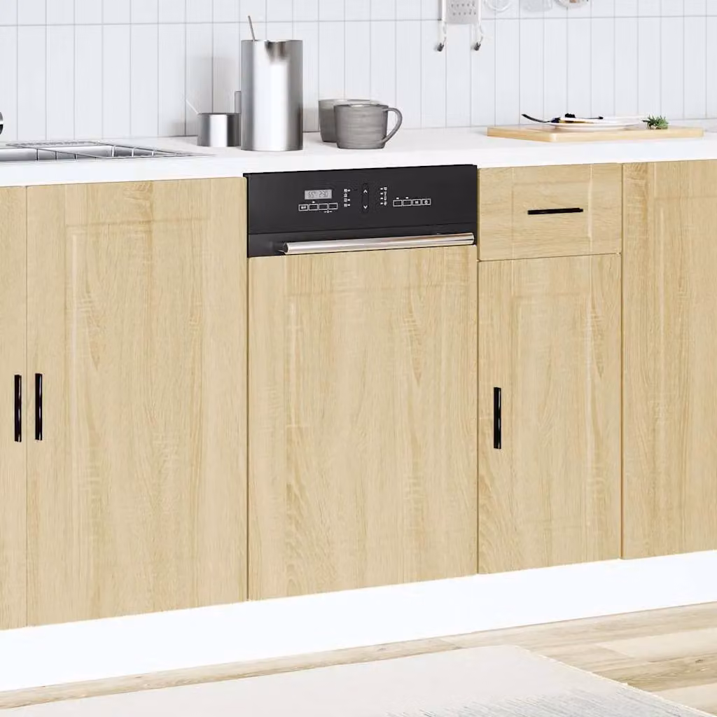 Berkfield Home Dishwasher Panel Porto Sonoma Oak in Brown, W: 45 cm, H: 67 cm, D: 67 cm, Engineered Wood – 2