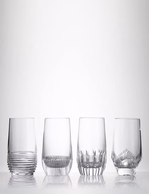 Waterford Set of 4 Mixology Crystal Hi Ball Water Glasses in Transparent