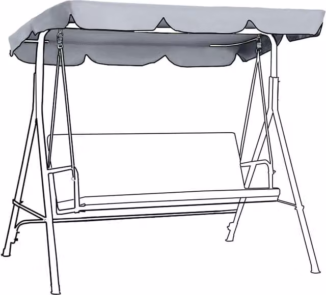 Gardenista Replacement Water Repellent Garden Hammock Swing Chair Cover, Grey, Height: 142 cm