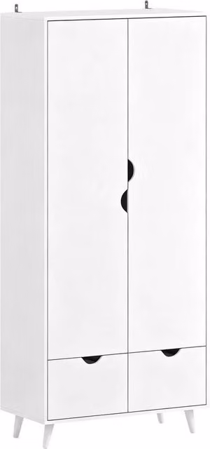 FORGEVIO White Storage Organisation Furniture with Rail and 2 Drawers