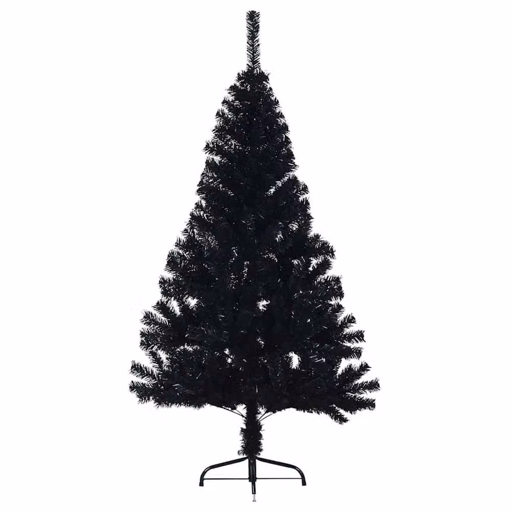 Berkfield Home Artificial Half Christmas Tree with Stand, Black, Height: 150 cm – 4