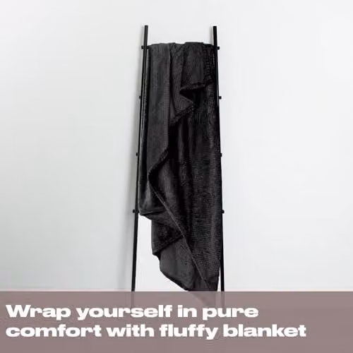 OHS Black Fleece Throw W/D/H: 125 x 150 cm – 4