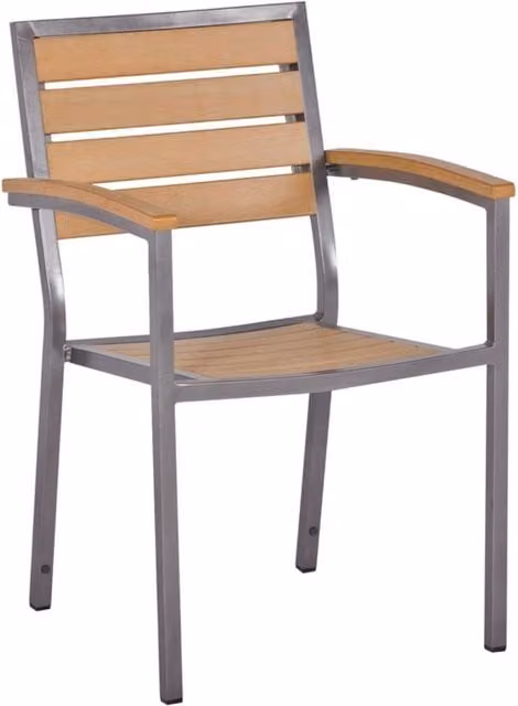 Cozy Bay Macchiato Syn-Teak Arm Chair in Brown and Orange
