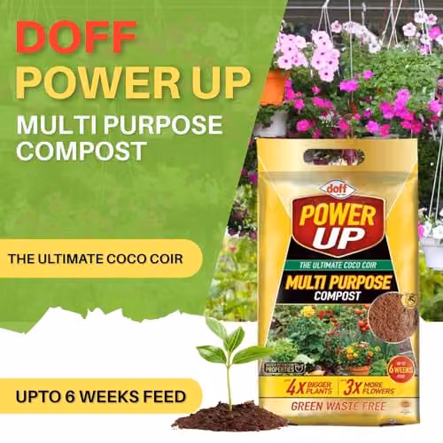 Doff Power Up Multi Purpose Compost, Nutrient Enriched Coco Coir Based Potting Soil – 3