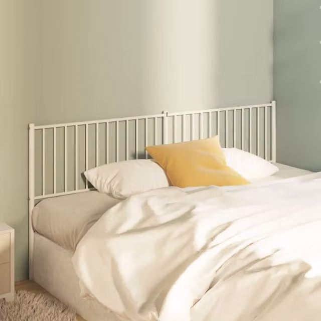 Berkfield Home Classic Metal Headboard in White, Width: 193 cm – 1