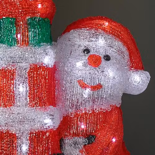 Samuel ALEXANDER Light up Acrylic Christmas Santa with 3 Gifts and 40 White LEDs, Red, Multicolour and White, Height: 41 cm, Width: 13 cm, Depth: 13 cm – 2