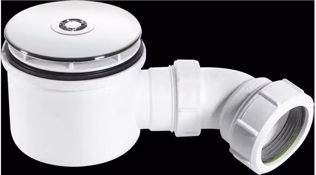 McAlpine Round Plastic Water Seal Shower Trap with 1.5 inch Bend in White and Silver – 1