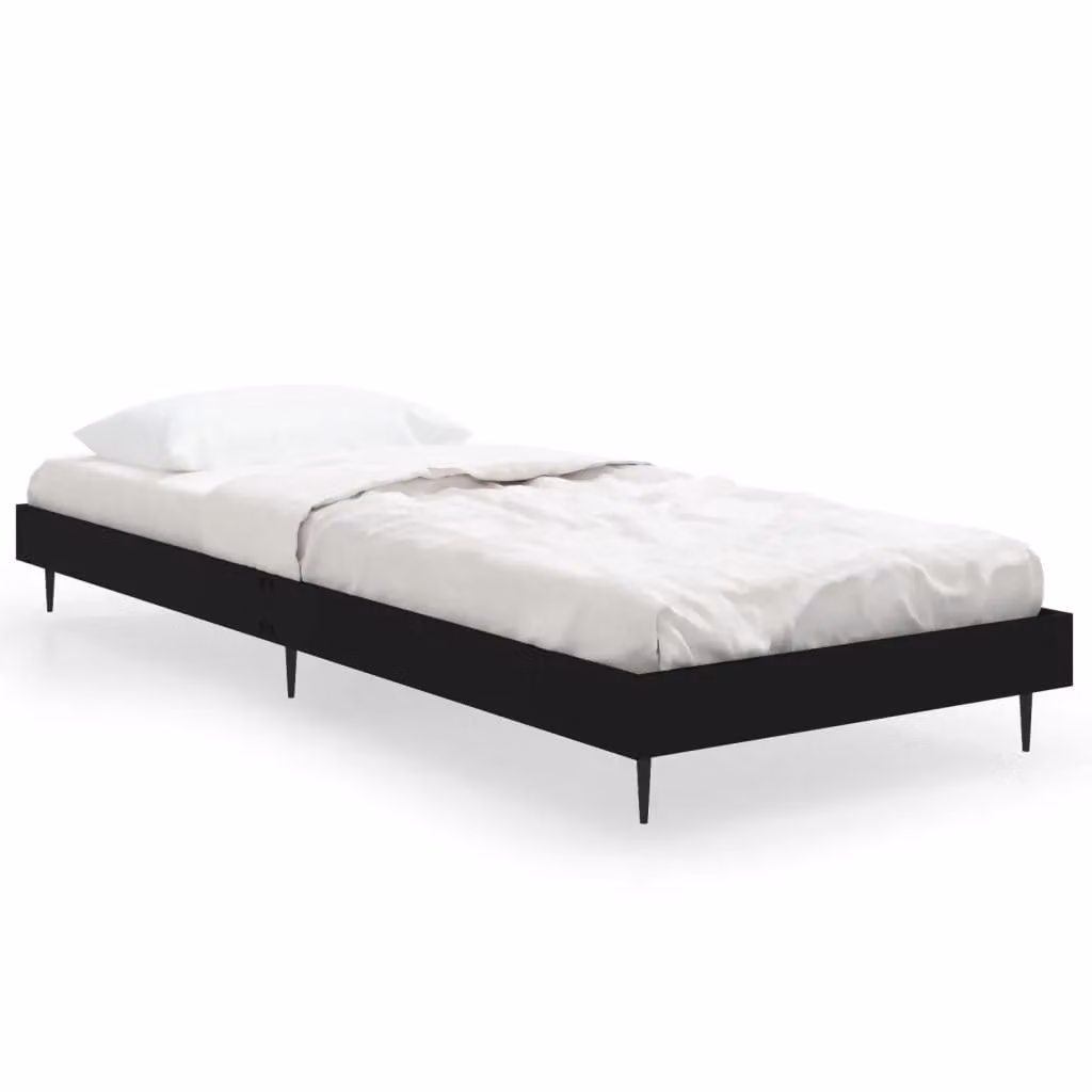 Berkfield Home Small Single Bed Frame in Black, Engineered Wood – 2