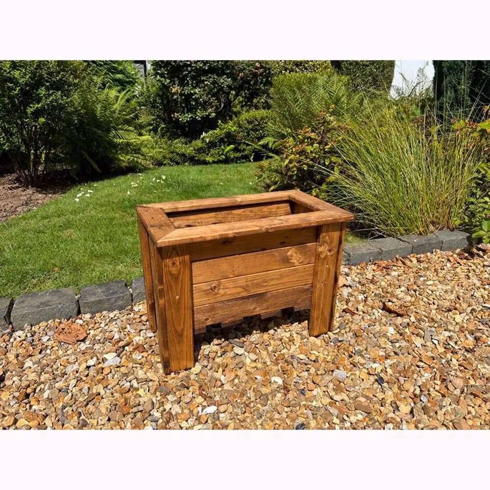 Charles Taylor Pack of 3 Rectangular Regular Trough Raised Beds in Light Brown – 1