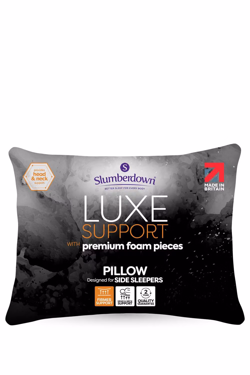 Slumberdown Memory Luxe Firm Support Pillow in White, W: 69 cm, H: 43 cm – 5