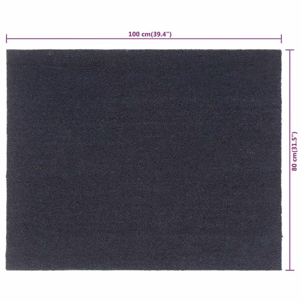 Berkfield Home Tufted Coir Door Mat, Grey, W: 80 cm, D: 100 cm – 3
