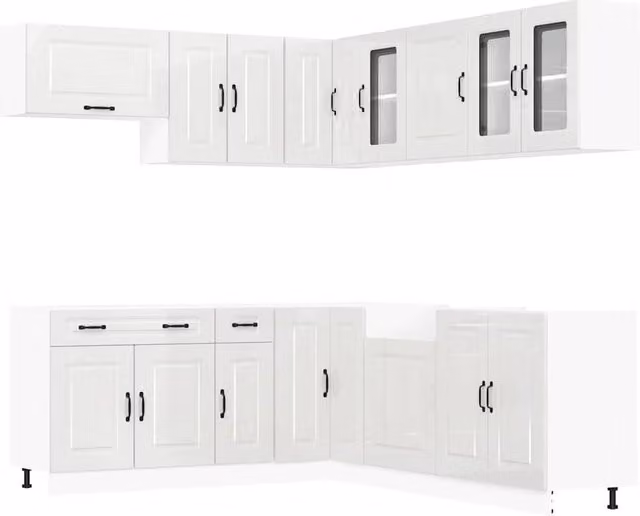 Berkfield Home Kalmar 11 Piece Gloss White Modern Kitchen Cabinet Set