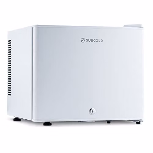 Subcold Aire20 LED Mini Fridge, 20L Thermoelectric Countertop Model with Interior LED Light and Lockable Solid Door, White