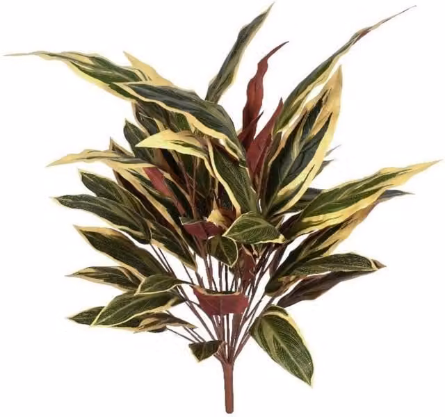 Leaf UK Fire Resistant Caladium Bush Artificial Plant, Green and Multicolour, Height: 90 cm, Width: 10 cm