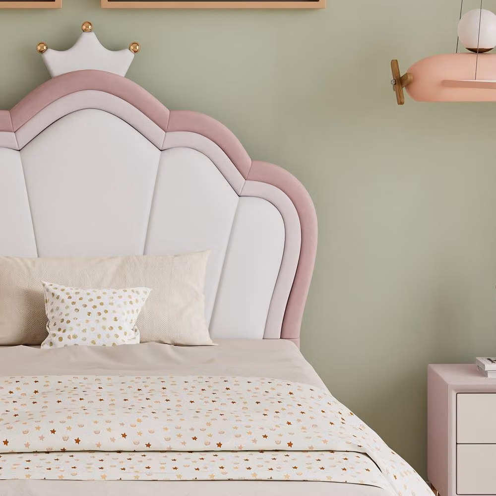 BTM Single Kids Storage Bed in Pink Velvet with Lift Up Base, W/D/H: 90 x 190 cm – 4