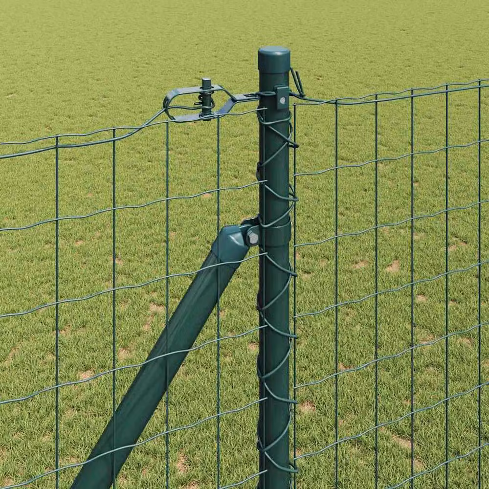 Berkfield Home Green Euro Fence with 7 Spike Posts, Galvanised Steel, W: 10 m, H: 1.6 m – 3