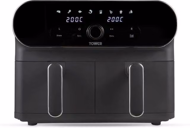 Tower Dual Air Fryer 8-in-1 Vortex 10.4L with Dual Zone Technology, 1700W, Graphite Grey – 1