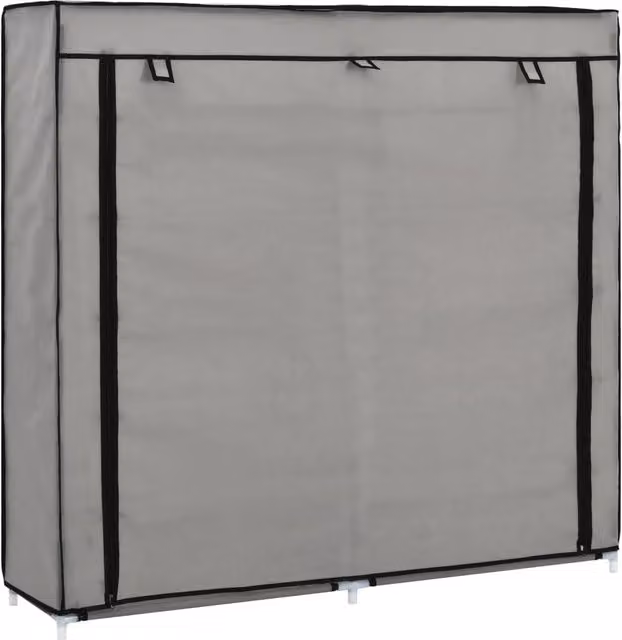 Berkfield Home Grey Fabric Shoe Cabinet with Integrated Seat, W: 115 cm, D: 28 cm, H: 110 cm