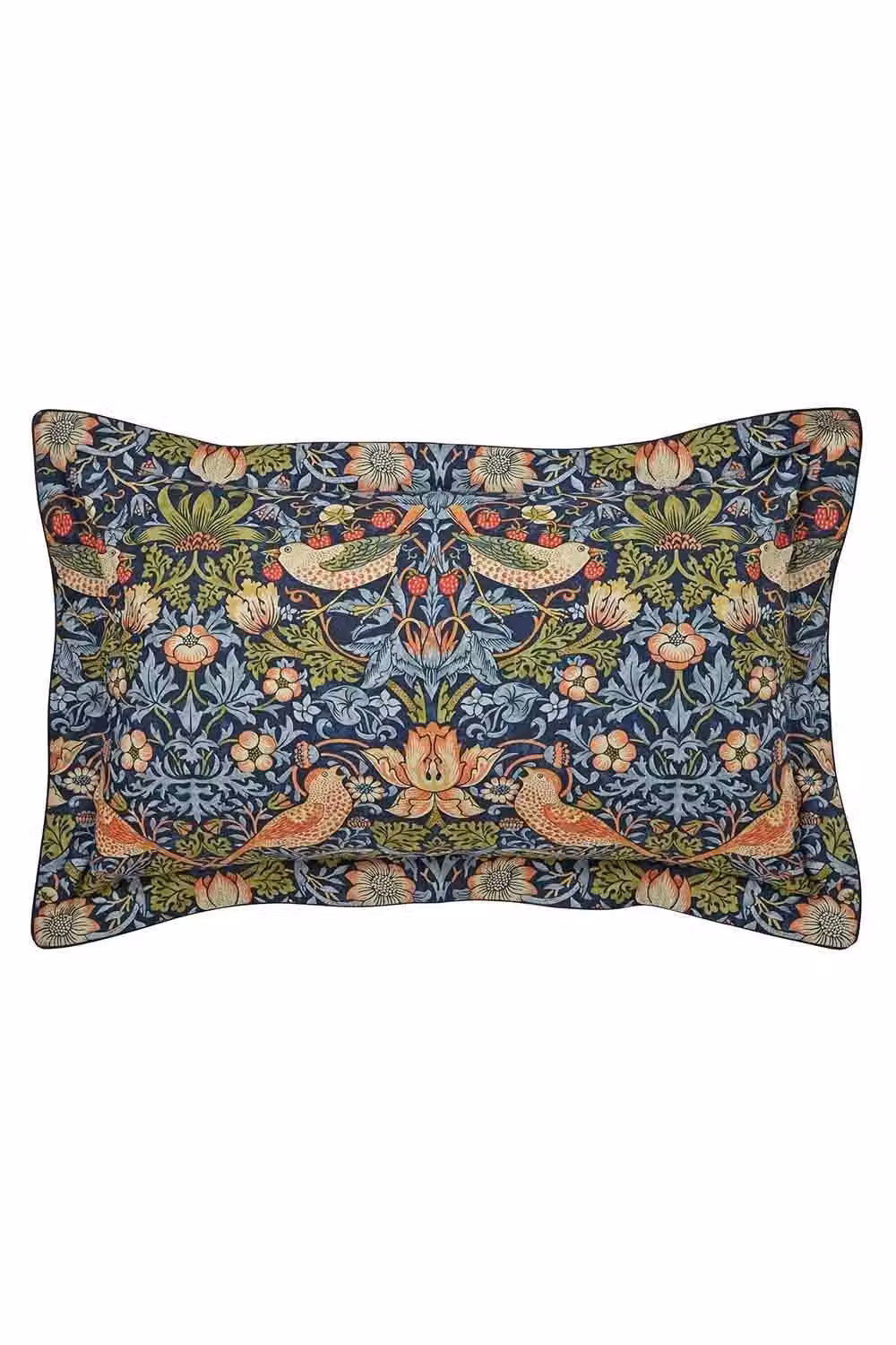 Morris & Co Strawberry Thief Blue Cotton Percale Single Duvet Cover Set, W/D/H: 90 x 200 cm – 3