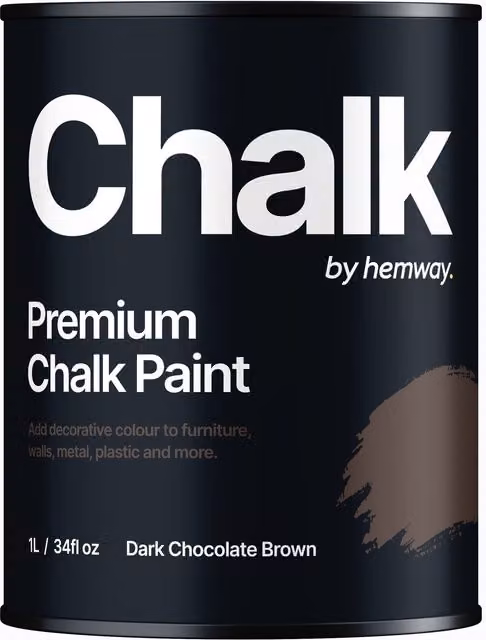 Hemway Chalk Paint Flat Matt in Dark Chocolate Brown, 1L