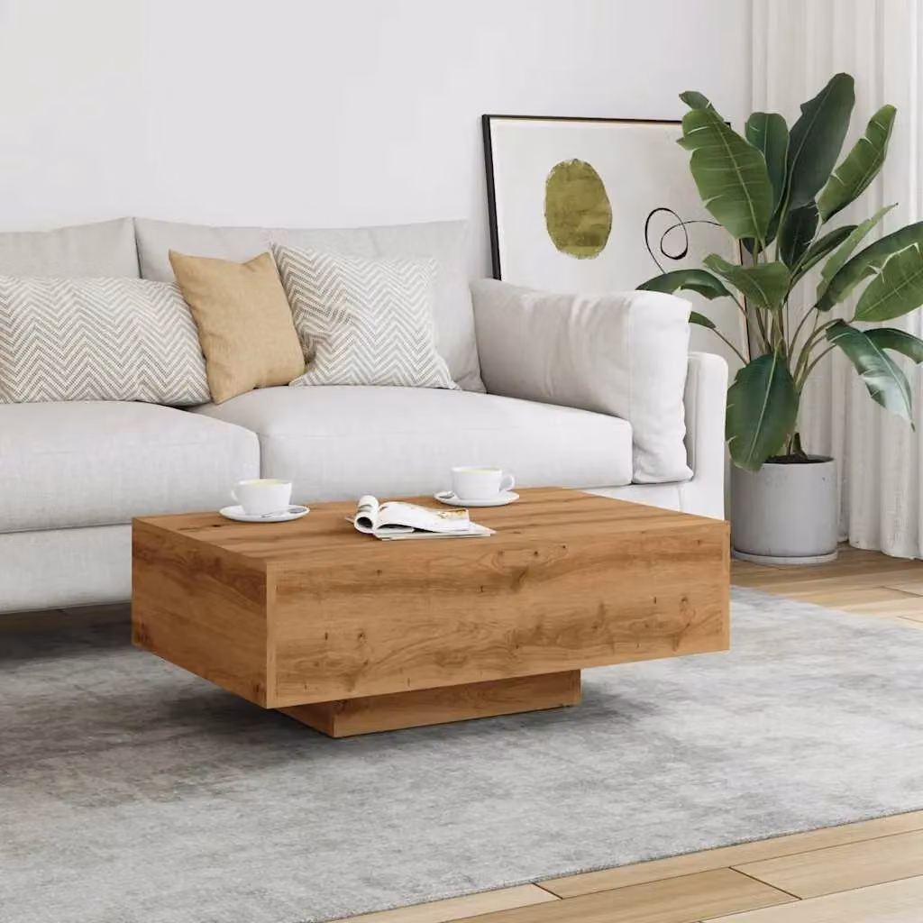 Berkfield Home Artisan Oak Coffee Table in Brown, W: 85 cm, D: 55 cm, H: 31 cm – 3