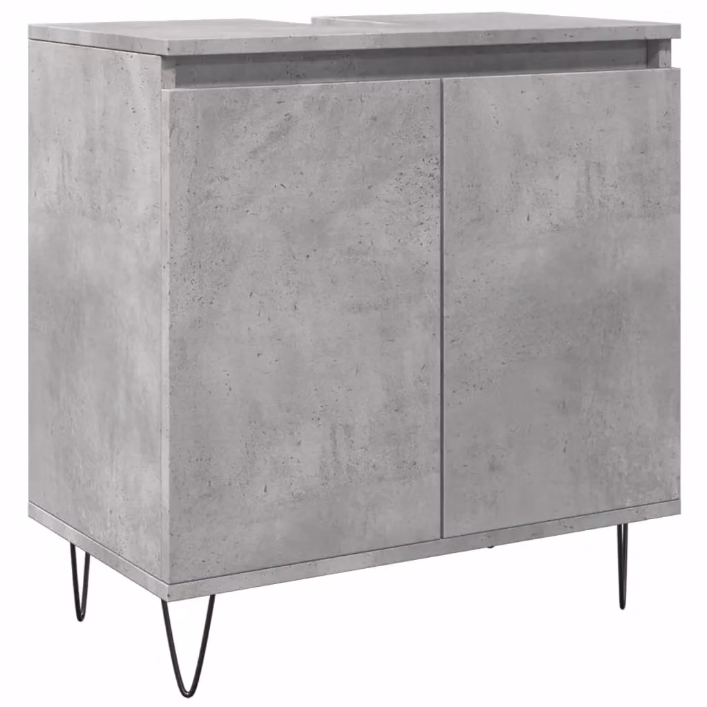 Berkfield Home Industrial Bathroom Cabinet in Concrete Grey, W/D/H: 58 x 33 x 60 cm – 2