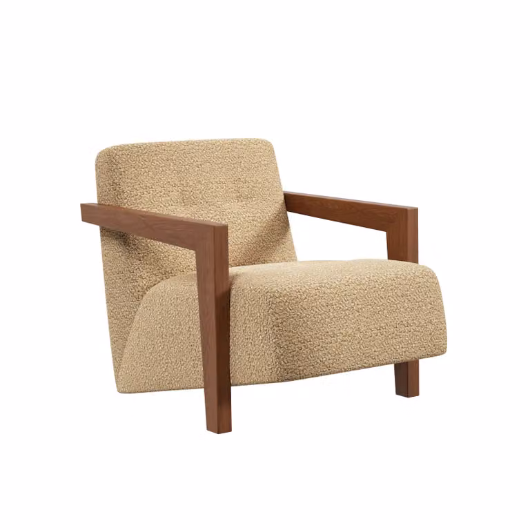 Dome Deco DARREN Armchair in Beige Bouclé