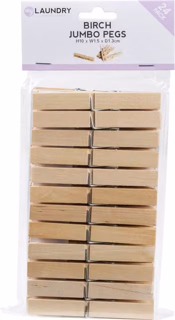 My Laundry Birch Wood Pegs in Brown and Beige