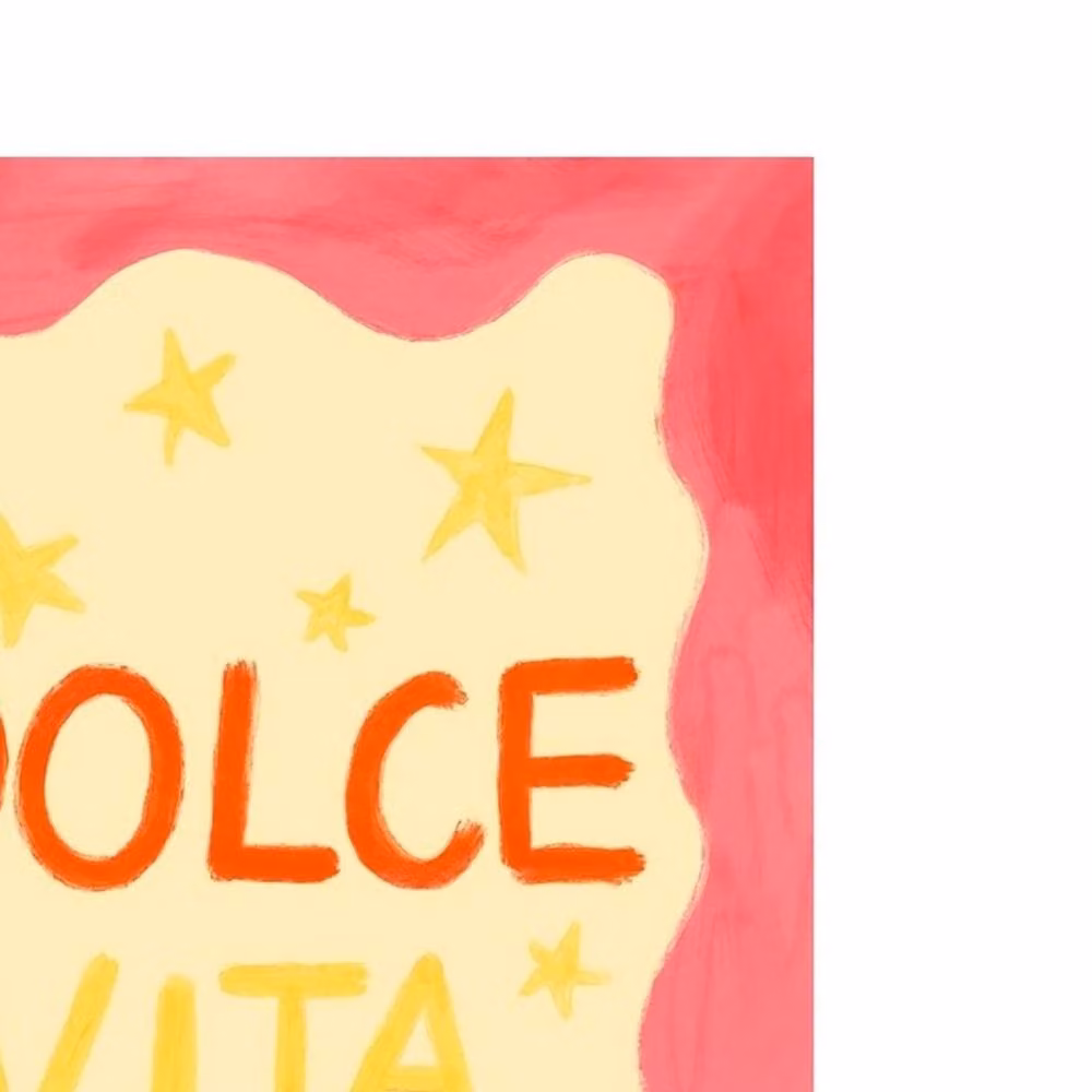 Studio Dolci La Dolce Vita Geometric Typography Paper Poster in Pale Pink – 2