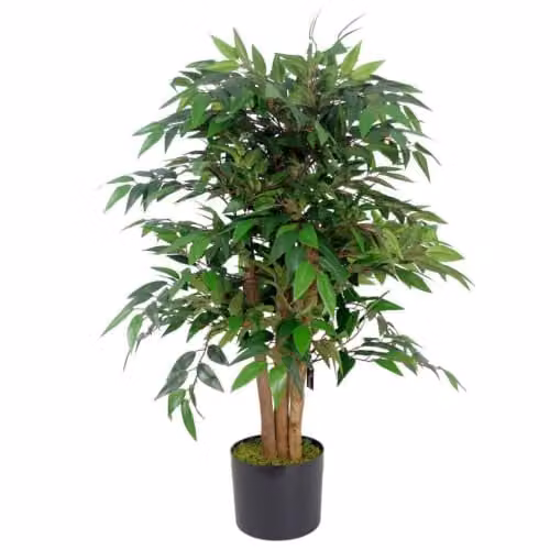 Leaf Design UK Realistic Artificial Ficus Tree, Green, Height: 90 cm – 1